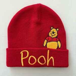 Red Disney Pooh Bear beanie in new condition